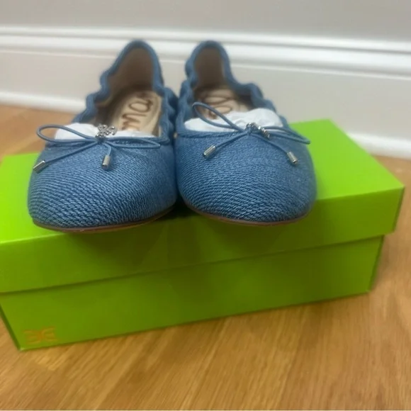 Sam Edelman Felicia Ballet Flat Shoes Blue Denim - Picture 6 of 7
